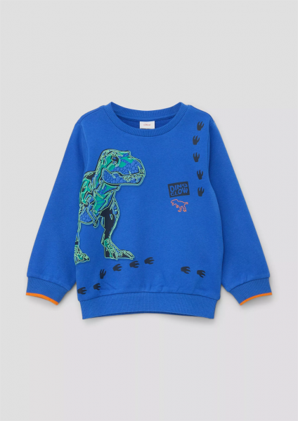 Sweatshirt aus Baumwollmix mit gummiertem Kinder Frontprint, Gr.98-134 | | | fashion blau May Kids Boys | Mode