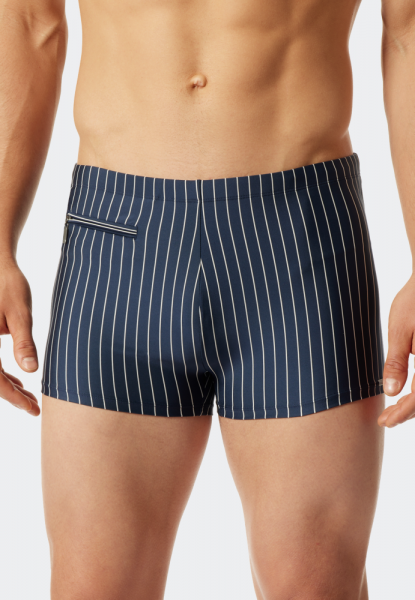 Badeshort mit Reißverschlusstasche Streifen, admiral